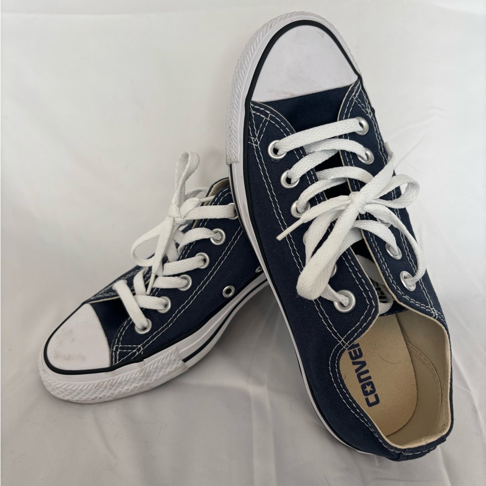 Converse Women's Navy Canvas Low-Top Sneakers with White Accents
